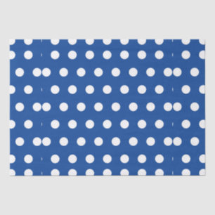 Papier Mousseline Point Polka blanc sur Arrière - plan bleu