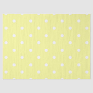 Papier Mousseline Point Polka jaune blanc