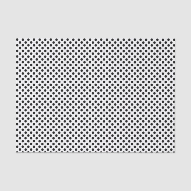 Papier Mousseline Point Polka noir et blanc (Recto)