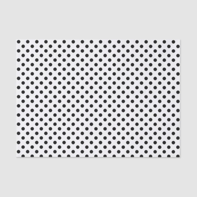 Papier Mousseline Point Polka noir sur papier blanc (Recto)