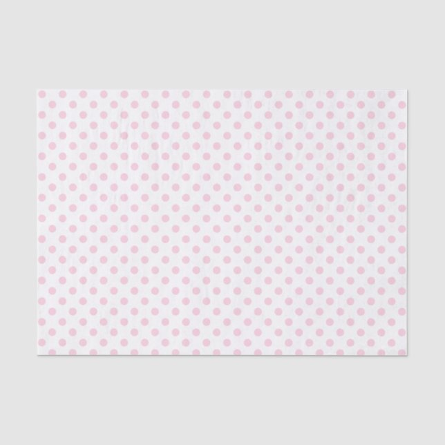 Papier Mousseline Point Polka rose pâle sur papier blanc (Recto)