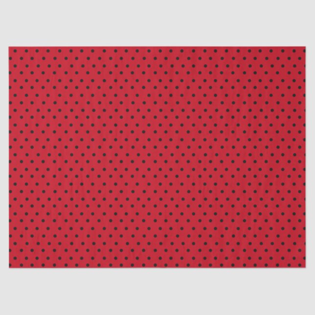 Papier Mousseline Point Polka rouge (Recto)