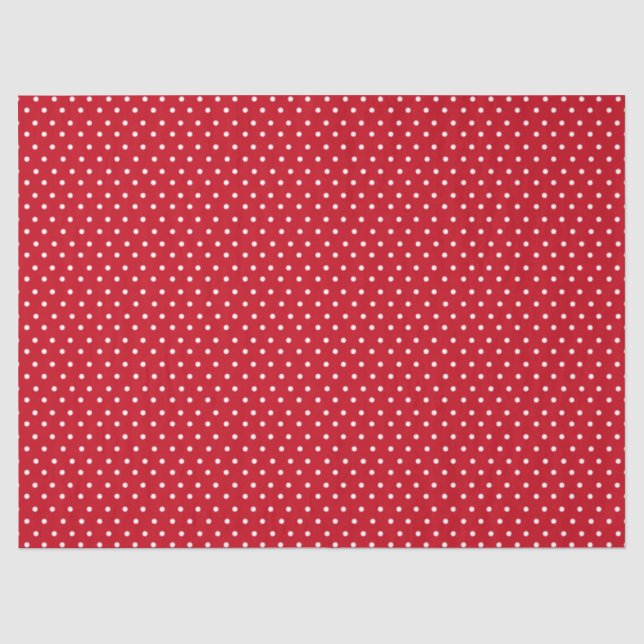 Papier Mousseline Point Polka rouge (Recto)