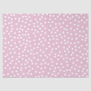 Papier Mousseline Pointe Polka minimale rose et blanc