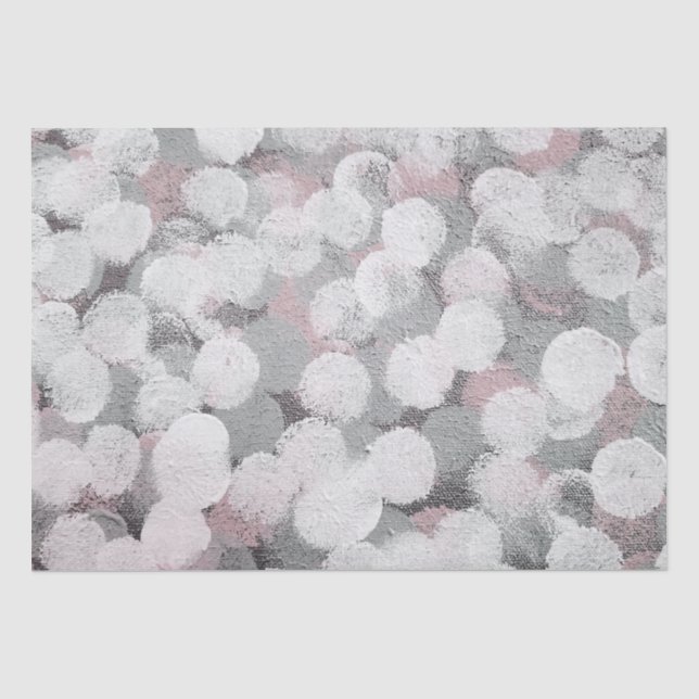 Papier Mousseline Points Abstraits rose et blanc (Recto)