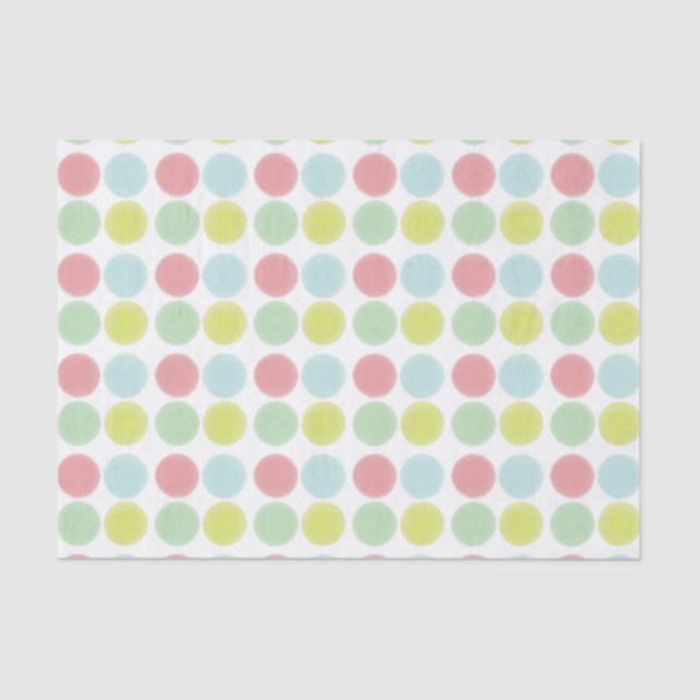 Papier Mousseline Points aquarelle colorés (Recto)