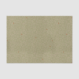 Papier Mousseline Points beiges Abstraits éparpillés sur vert olive