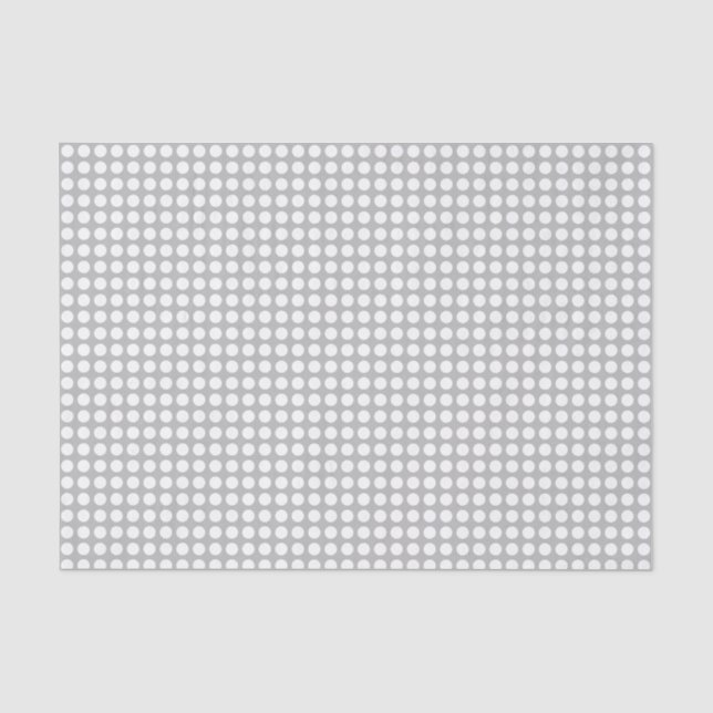 Papier Mousseline Points blancs sur papier de tissus gris (Recto)