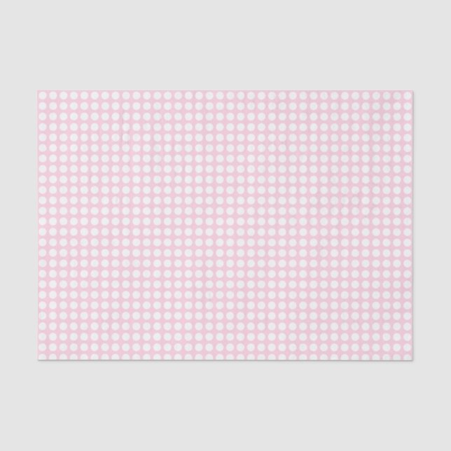 Papier Mousseline Points blancs sur papier de tissus rose pâle (Recto)