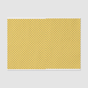 Papier Mousseline Points Bleus de la Marine Jaune