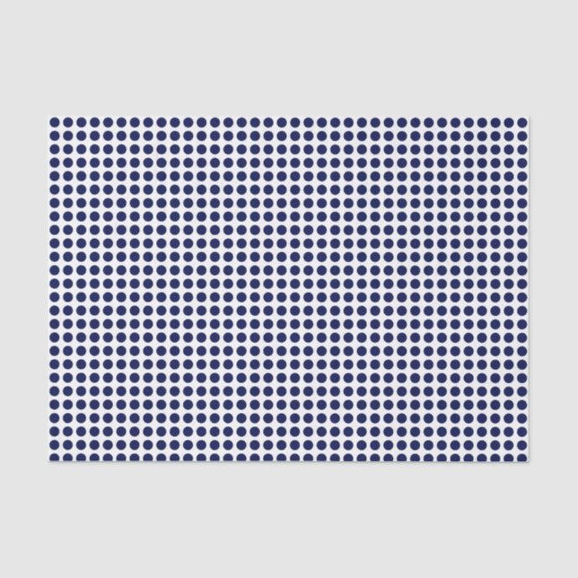 Papier Mousseline Points bleus de la marine sur le papier blanc (Recto)