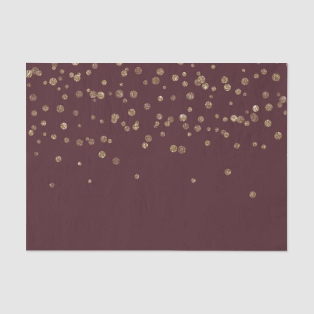 Papier Mousseline Points Bourgogne Glitzy Gold Glam (Recto)