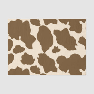 Papier Mousseline Points Brown Vache Imprimer Fermier Animaux de fer