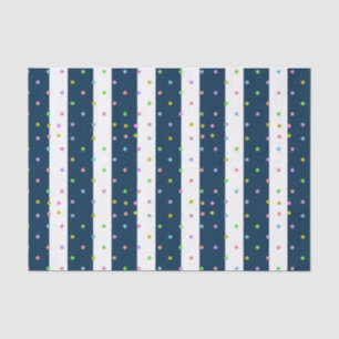 Papier Mousseline Points Colorés Avec Motif Bleu & Blancs