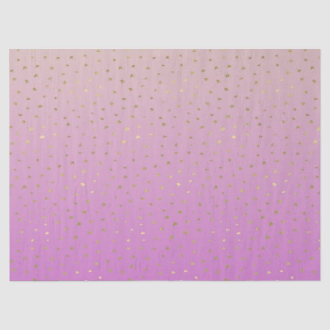 Papier Mousseline Points Confetti Ombre Or Peach Rose (Recto)