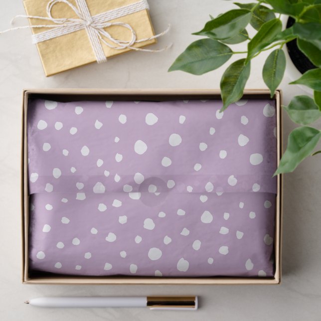 Papier Mousseline Points Dalmatiens Lilac, Points Dalmatiens, Pots D (Cadeau)