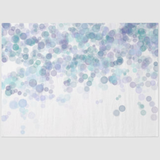 Papier Mousseline Points de Bokeh Bleus et Blancs Modernes et Tendan