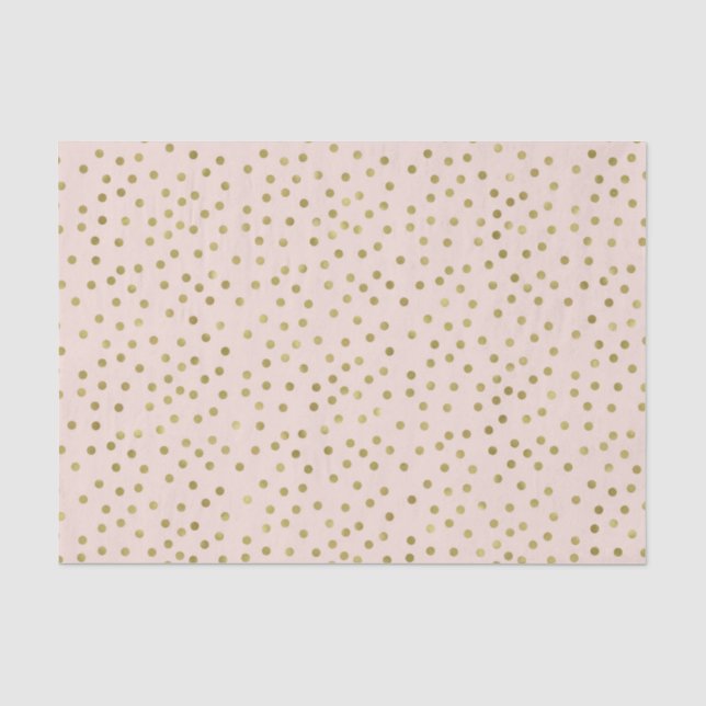 Papier Mousseline Points de confettis d'or de pêche (Recto)