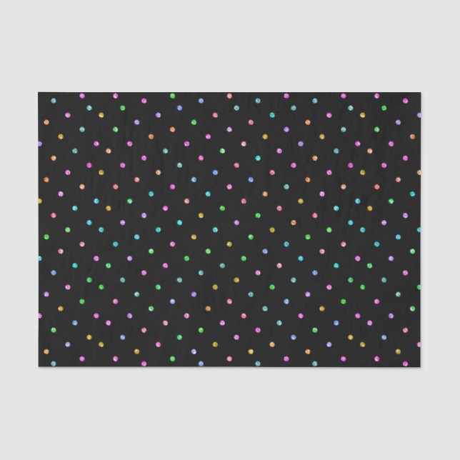 Papier Mousseline Points de Parties scintillant colorés Motif sur no (Recto)
