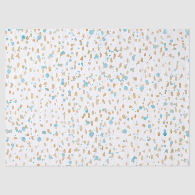 Papier Mousseline Points de sable d'or de bleu d'océan (Recto)