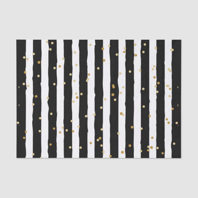 Papier Mousseline Points de sang avec rayures noir et blanc (Recto)