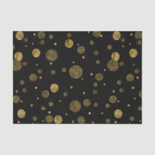 Papier Mousseline Points fascinants de confettis de Bokeh d'or