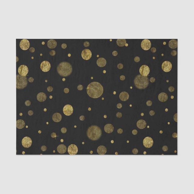 Papier Mousseline Points fascinants de confettis de Bokeh d'or (Recto)