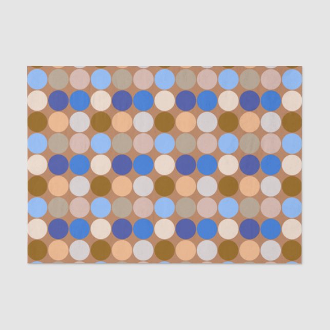 Papier Mousseline Points géants du milieu du siècle, Taupe Tan, Beig (Recto)