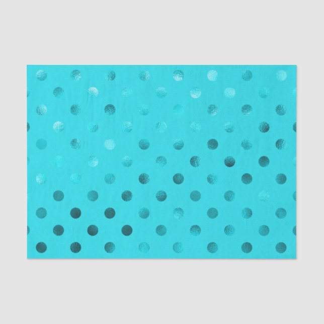 Papier Mousseline Points métalliques bleus turquoises de Suisse de (Recto)
