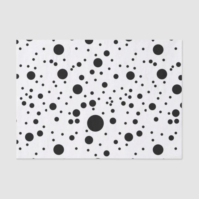 Papier Mousseline Points noirs et blancs modernes (Recto)