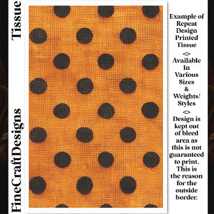 Papier Mousseline Points noirs sur motif répétitif orange DW2 Découp