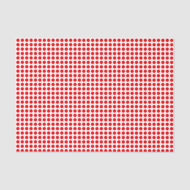 Papier Mousseline Points rouges sur papier de tissus blancs (Recto)