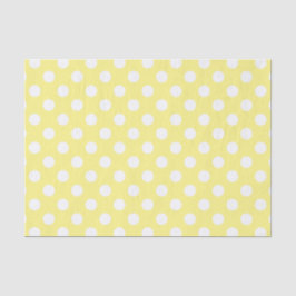 Papier Mousseline Pois blanc sur jaune citron
