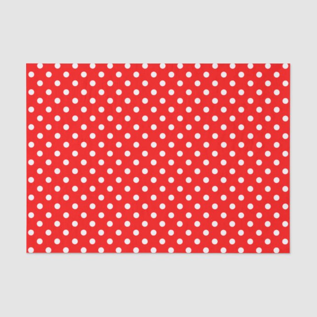Papier Mousseline Pois blanc sur l'arrière - plan rouge (Recto)