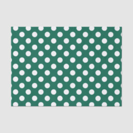 Papier Mousseline Pois blanc sur le vert sauge