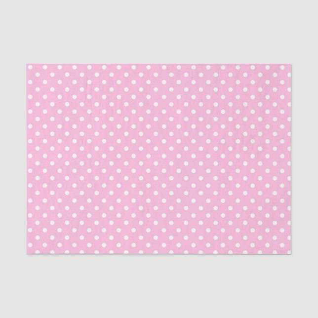 Papier Mousseline Pois blancs en rose (Recto)