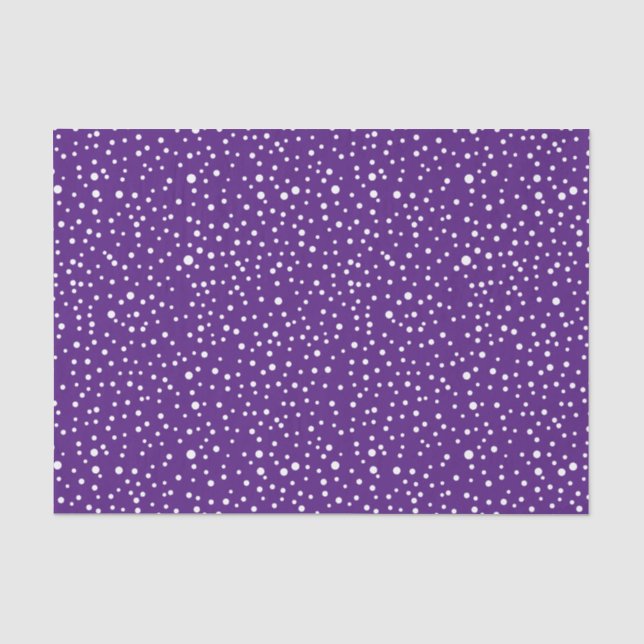Papier Mousseline Pois blancs en vacances de Noël violet (Recto)