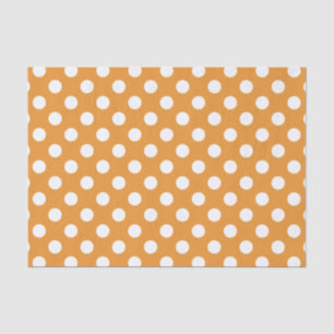 Papier Mousseline Pois blancs sur ambre