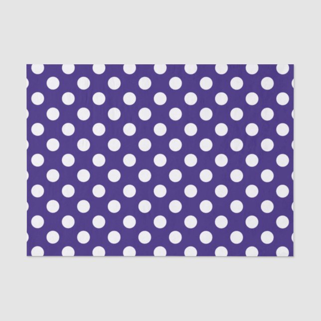 Papier Mousseline Pois blancs sur bleu foncé (Recto)