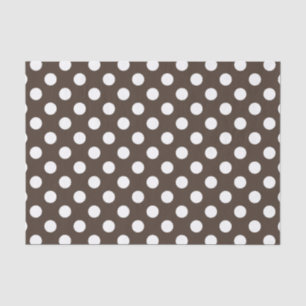 Papier Mousseline Pois blancs sur brun