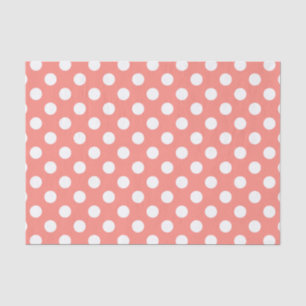 Papier Mousseline Pois blancs sur la pêche