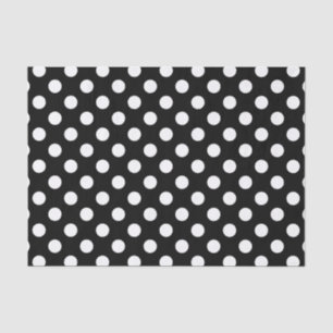 Papier Mousseline Pois blancs sur noir
