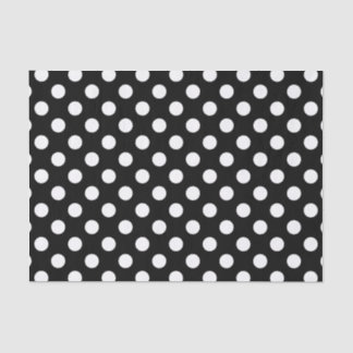 Papier Mousseline Pois blancs sur noir