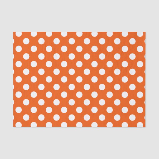 Papier Mousseline Pois blancs sur orange (Recto)