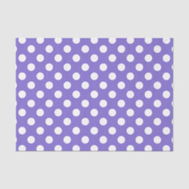 Papier Mousseline Pois blancs sur perwinkle