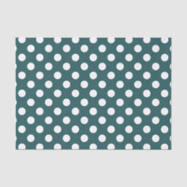 Papier Mousseline Pois blancs sur turquoise