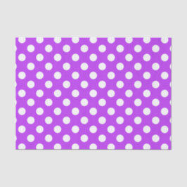 Papier Mousseline Pois blancs sur violet clair