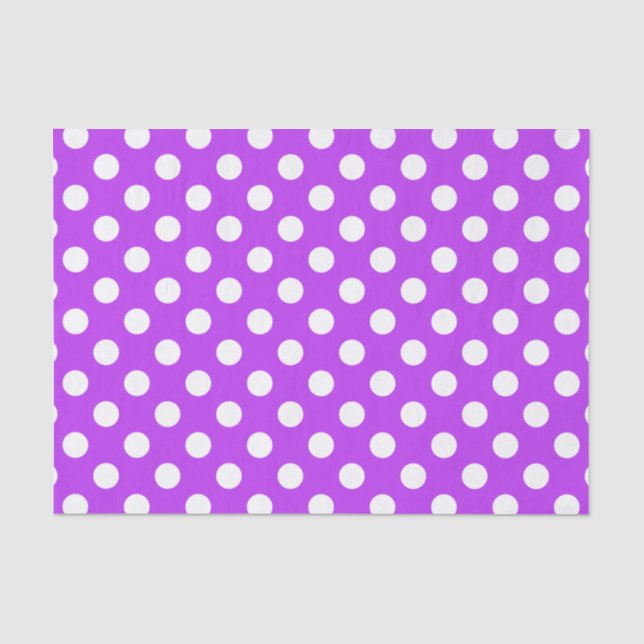 Papier Mousseline Pois blancs sur violet clair (Recto)