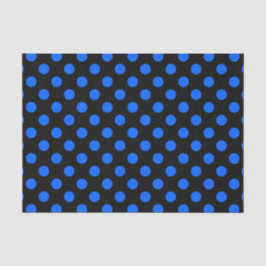 Papier Mousseline Pois bleu et noir