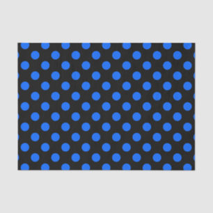 Papier Mousseline Pois bleu et noir